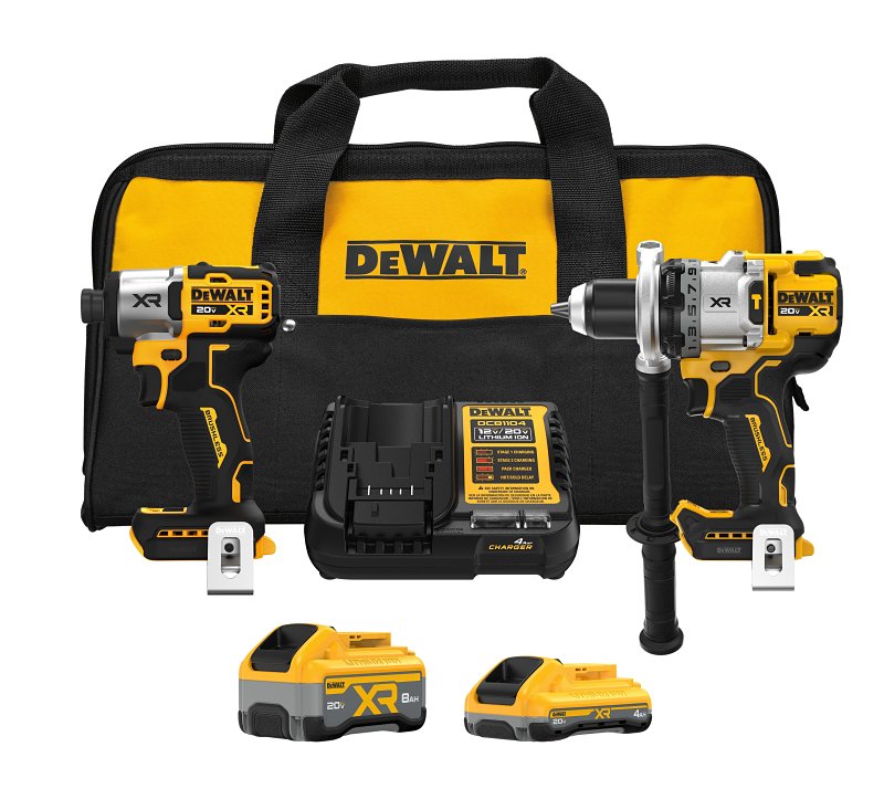 DEWALT DEWALT 20V MAX XR DCK2101QQ1WW1 Hammer Drill and Impact Driver Combo Kit, Battery Included, 4, 8 Ah, 20 V, Lithium-Ion TOOLS DEWALT