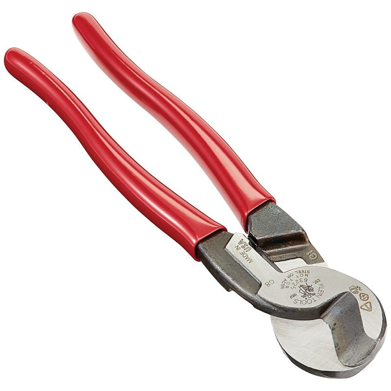 KLEIN Klein Tools 63225 Cable Cutter, 1.06 in Cutting Capacity, 9.07 in OAL, Steel Jaw, Red Handle ELECTRICAL KLEIN