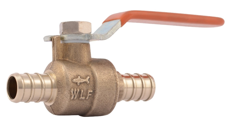 SHARKBITE SharkBite 22461LFA Ball Valve, 1/2 in Connection, Barb x Barb, 200 psi Pressure, DZR Brass Body PLUMBING, HEATING & VENTILATION SHARKBITE