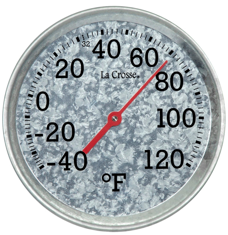 LA CROSSE TECHNOLOGY La Crosse 104-2822 Thermometer, 8 in Dia x 1.85 in D Display, -40 to 120 deg F HOUSEWARES LA CROSSE TECHNOLOGY