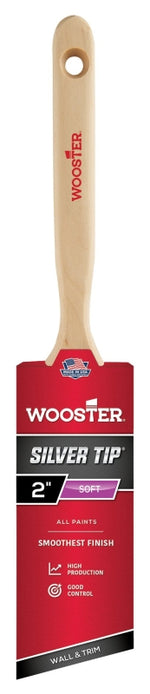 WOOSTER BRUSH Wooster 5221-2 Paint Brush, Silver/White, Birch Hardwood Handle, 2 in W, 2-11/16 in L Bristle, Polyester Bristle PAINT WOOSTER BRUSH