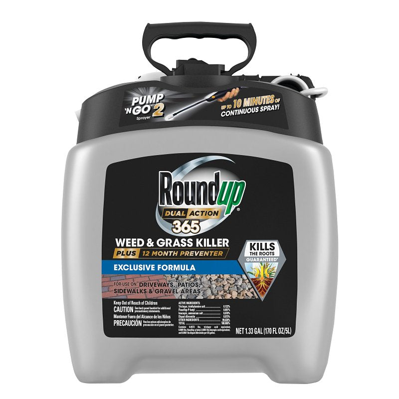 ROUNDUP Roundup Max Control 365 5725204 Weed and Grass Killer, Liquid, Colorless, 1.33 gal