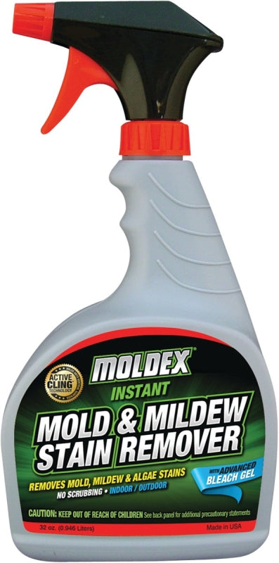 MOLDEX Moldex 7010 Instant Mold and Mildew Stain Remover, 32 oz, Liquid, Mild, Clear