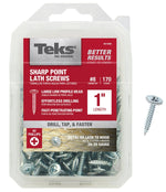 TEKS Teks 21508 Lath Screw, #8 Thread, Truss Head, Phillips Drive, Sharp Point, Steel, Zinc, 170 PK HARDWARE & FARM SUPPLIES TEKS