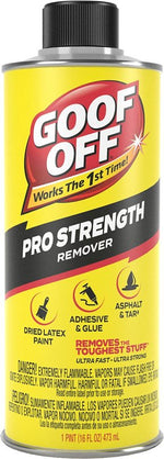 GOOF OFF Goof Off FG653 Adhesive Remover, Liquid, Solvent, White, 16 oz Bottle PAINT GOOF OFF