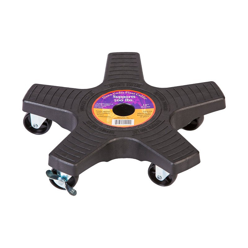 DOWN UNDER Down Under 14410 Plant Caddie, 14 in OAW, Black Shelf