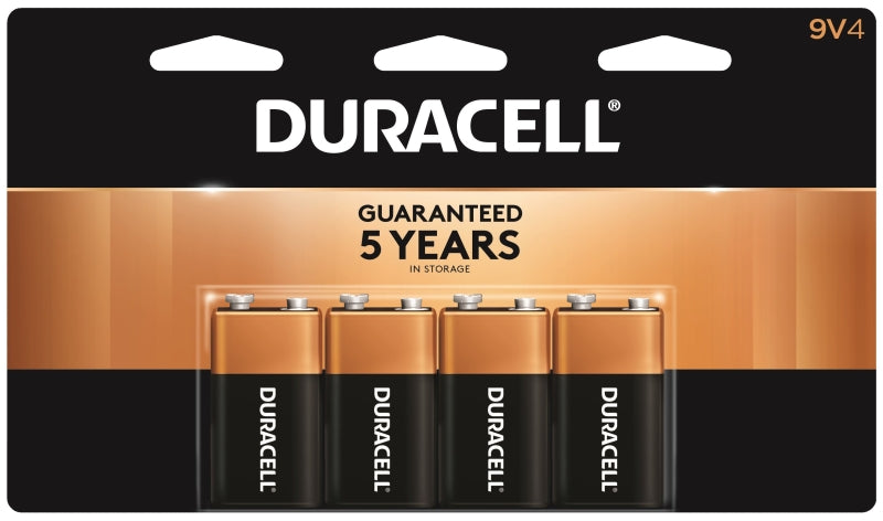 DURACELL Duracell 41333935645 Battery, 9 V Battery, Alkaline, Manganese Dioxide, 4/PK ELECTRICAL DURACELL