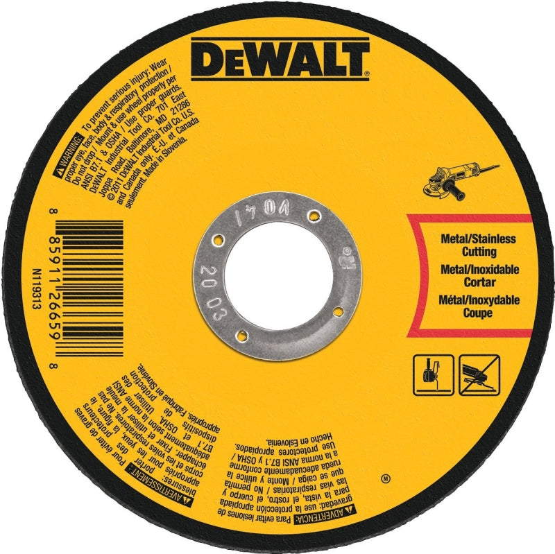 DEWALT DEWALT DWA8050 Cut-Off Wheel, 4 in Dia, 0.045 in Thick, 5/8 in Arbor, Aluminum Oxide Abrasive TOOLS DEWALT