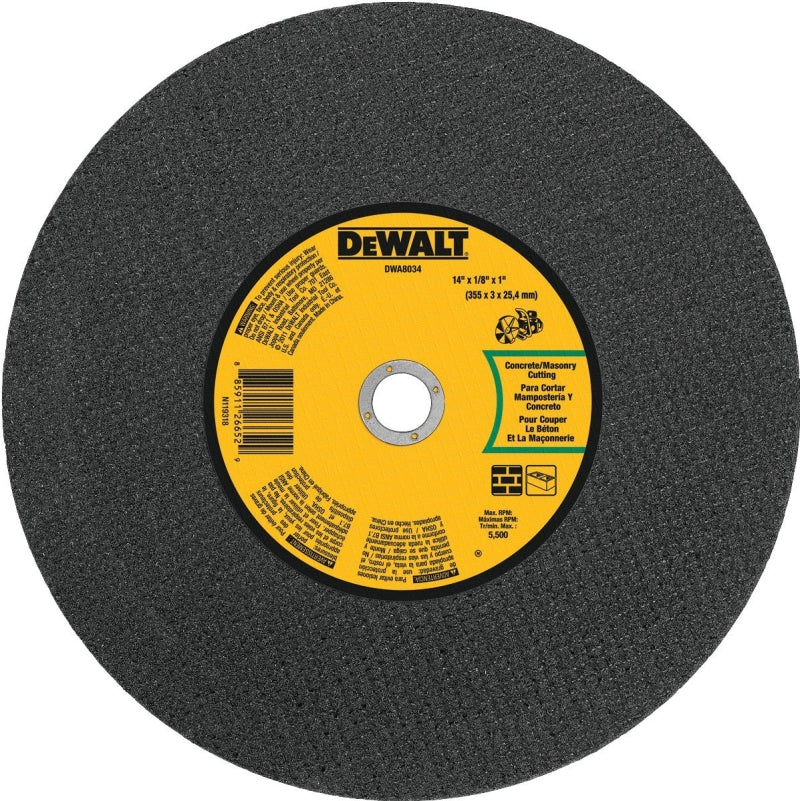 DEWALT DEWALT DWA8034 Cutting Wheel, 14 in Dia, 1/8 in Thick, 1 in Arbor, Coarse, Silicone Carbide Abrasive TOOLS DEWALT