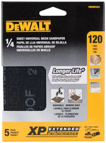 DEWALT DEWALT DWAM4323 Mesh Sandpaper, 4-1/2 in W, 5-1/2 in L, 120 Grit, Fine, Silicon Carbide Abrasive TOOLS DEWALT