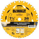 DEWALT DEWALT DWA1714242 Circular Saw Blade, 7-1/4 in Dia, 5/8 in Arbor, 24-Teeth, Applicable Materials: Wood TOOLS DEWALT