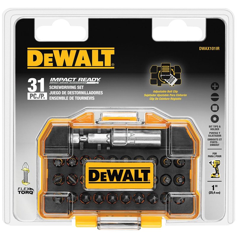 DEWALT DEWALT DWAX101IR Screwdriver Bit Set, 31-Piece, Black Oxide