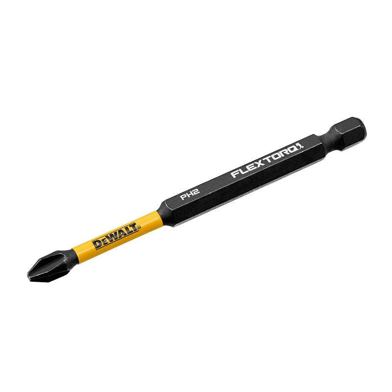 DEWALT DEWALT FLEXTORQ DWAF3PH2IR Impact Screwdriver Bit, #2 Drive, Phillips Drive, 1/4 in Shank, Hex Shank, 3-1/2 in L, Steel TOOLS DEWALT