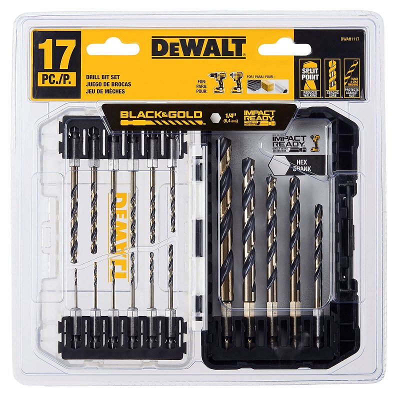 DEWALT DEWALT DWAH1117 Drill Bit Set, 17-Piece, HSS