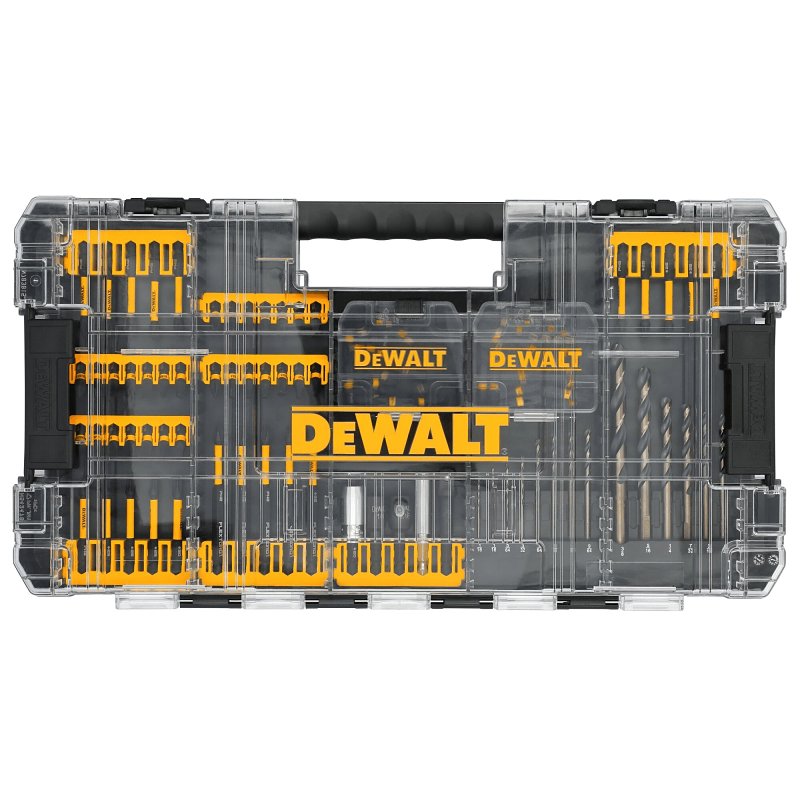 DEWALT DEWALT FlexTorq DWANGFT100SET Screwdriver Bit Set, 100-Piece, HSS, Black/Yellow, Black Oxide