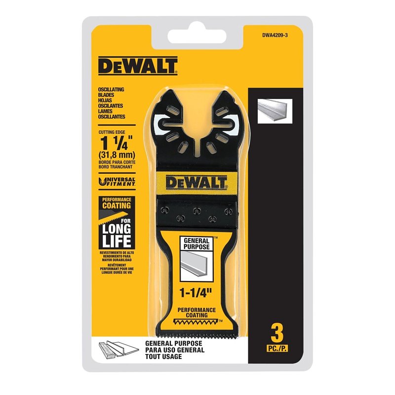 DEWALT DEWALT DWA4209-3 Oscillating Tool Blade Set, 1-1/4 in, Bi-Metal TOOLS DEWALT