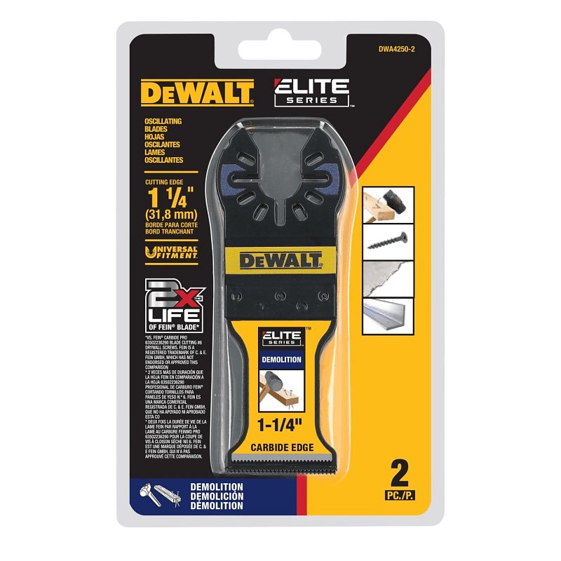 DEWALT DEWALT DWA4250-2 Oscillating Blade, 1-3/8 in, Carbide TOOLS DEWALT