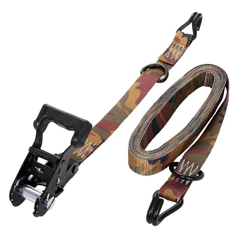 KEEPER Keeper 03548 Tie-Down, 1-1/4 in W, 16 ft L, Camouflage, 1000 lb, J-Hook End Fitting
