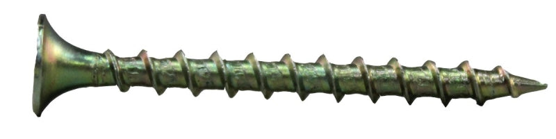 PRO-FIT ProFIT 0333158G Screw, #9 Thread, 2-1/2 in L, Coarse Thread, Bugle Head, Star Drive, Sharp Point, Steel, Yellow Zinc