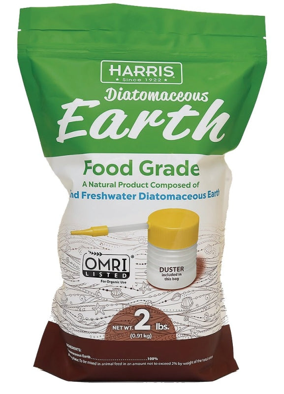 P.F. HARRIS MANUFACTURING Harris DE-FG2P Diatomaceous Earth with Powder Duster, Powder, 2 lb, Bag LAWN & GARDEN P.F. HARRIS MANUFACTURING   