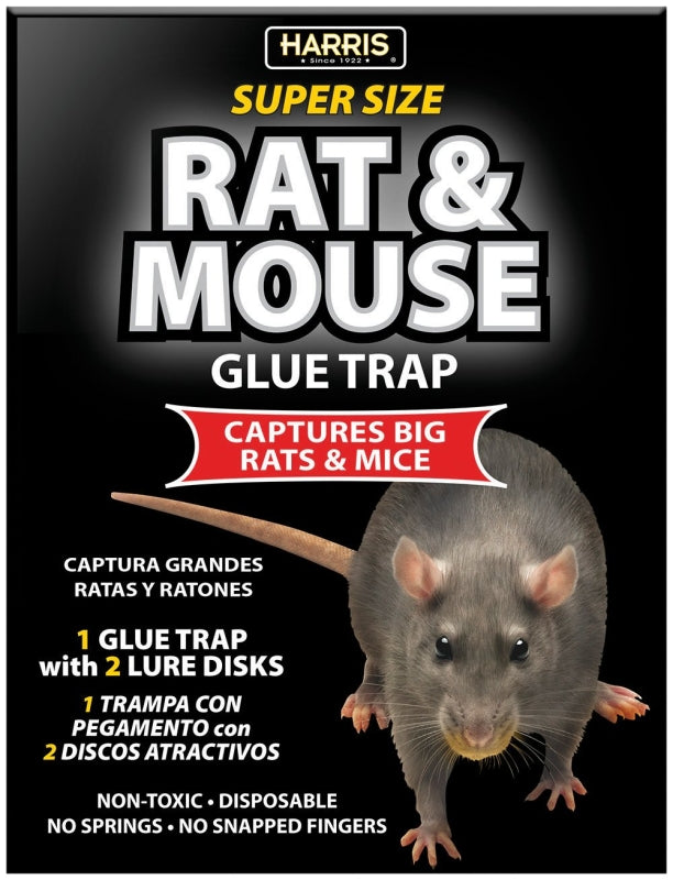 P.F. HARRIS MANUFACTURING Harris BLKRAT-1 Rat and Mouse Glue Trap, 13-1/2 in W, 8.65 in H, Glue Locking LAWN & GARDEN P.F. HARRIS MANUFACTURING