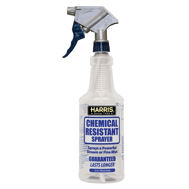 P.F. HARRIS MANUFACTURING Harris CR-32 Professional Spray Bottle, 32 oz Capacity, Adjustable Nozzle, Plastic, Clear/Gray CLEANING & JANITORIAL SUPPLIES P.F. HARRIS MANUFACTURING