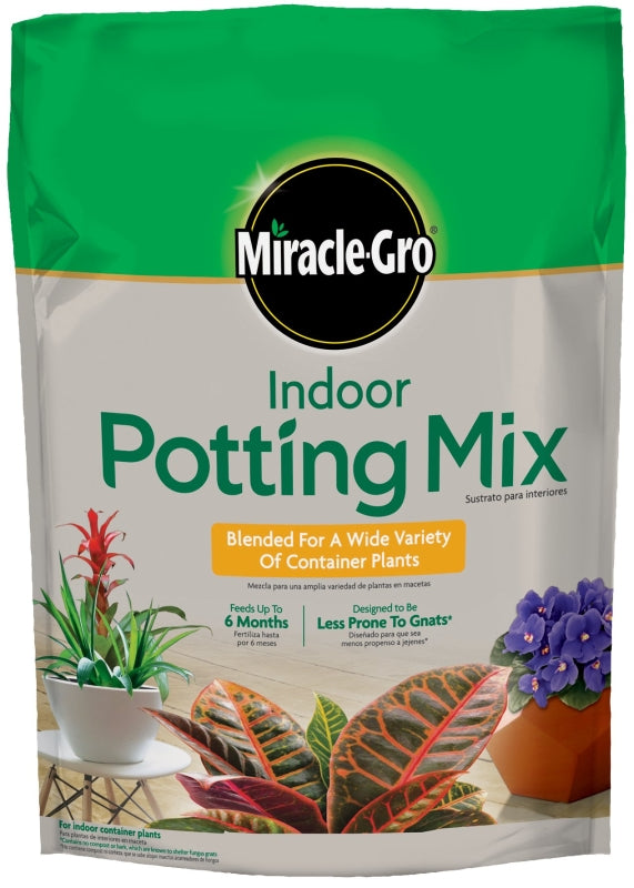 MIRACLE-GRO Miracle-Gro 72776430 Indoor Potting Soil Mix, 4 to 6 in Coverage Area, 6 qt LAWN & GARDEN MIRACLE-GRO