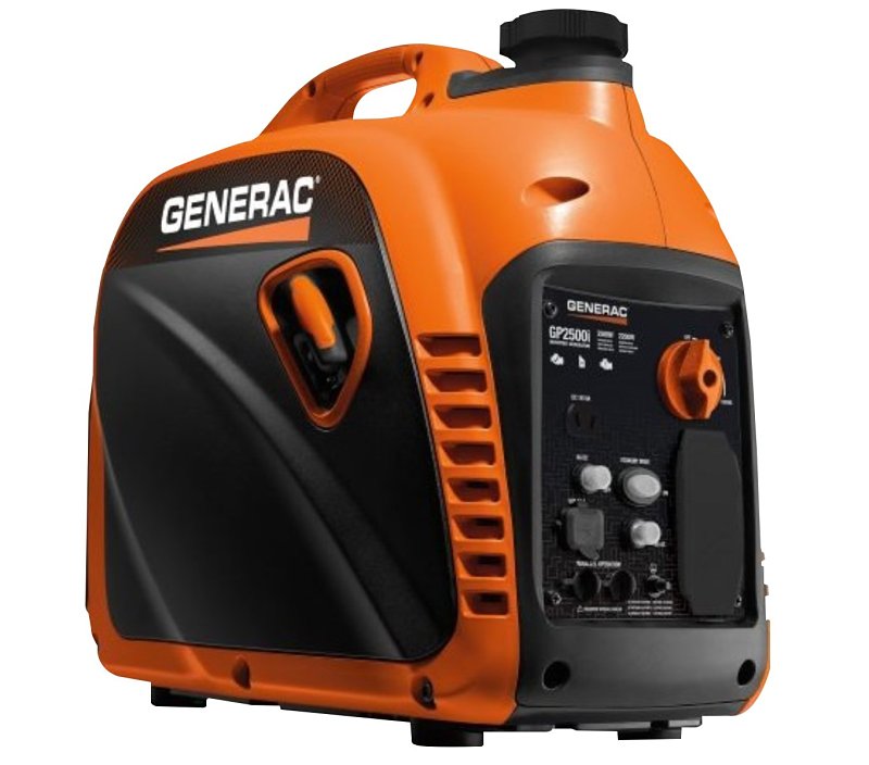 GENERAC Generac GP Series 8251-0 Portable Generator, 120 V, 2500 W Output, Gasoline, 1 gal Tank, Recoil Pull Start
