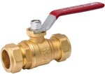 B & K INDUSTRIES B & K 107-023NL Ball Valve, 1/2 in Connection, Compression, 200 psi Pressure, Manual Actuator, Brass Body