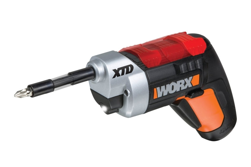 WORX Worx WX252L XTD Xtended Reach Driver, Battery Included, 4 V, 1.5 Ah, 1/4 in Chuck, Hex Chuck TOOLS WORX
