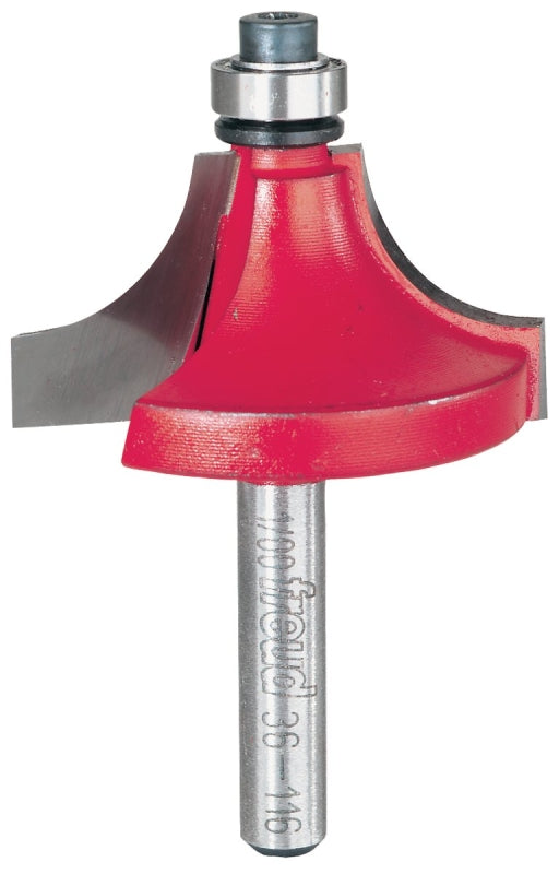 FREUD Freud 36-116 Series Router Bit, 3/8 in Dia, 1-1/2 in Dia Cutter, 2-1/2 in OAL, 1/4 in Dia Shank, 4-Cutter, Carbide