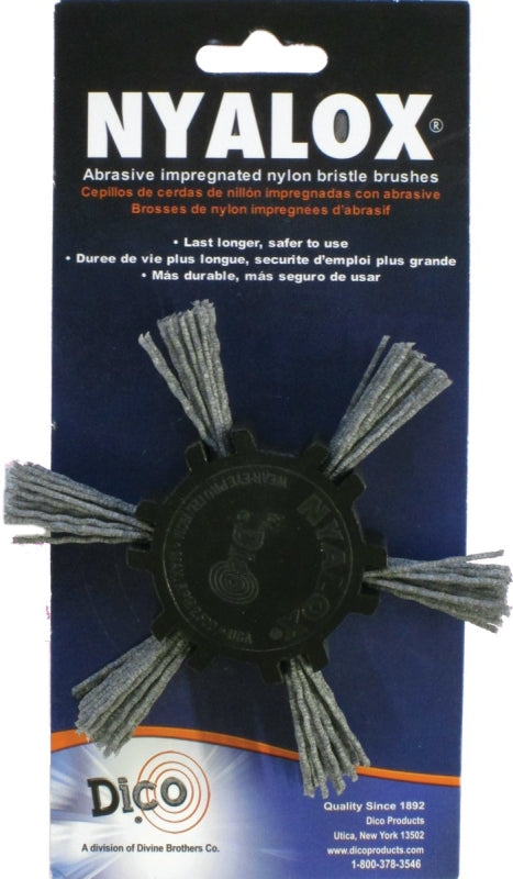 DICO PRODUCTS Dico 541-776-4 Flap Wheel Brush, 4 in Dia, 1/4 in Arbor/Shank, Nylon Bristle AUTOMOTIVE DICO PRODUCTS