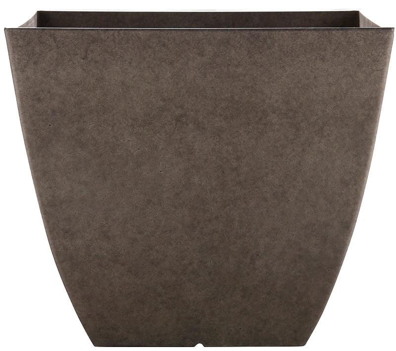 SOUTHERN PATIO Southern Patio HDR-091677 Newland Planter, 13-1/2 in H, 16 in W, 16 in D, Square, Plastic/Resin, Gray, Stone Aesthetic LAWN & GARDEN SOUTHERN PATIO