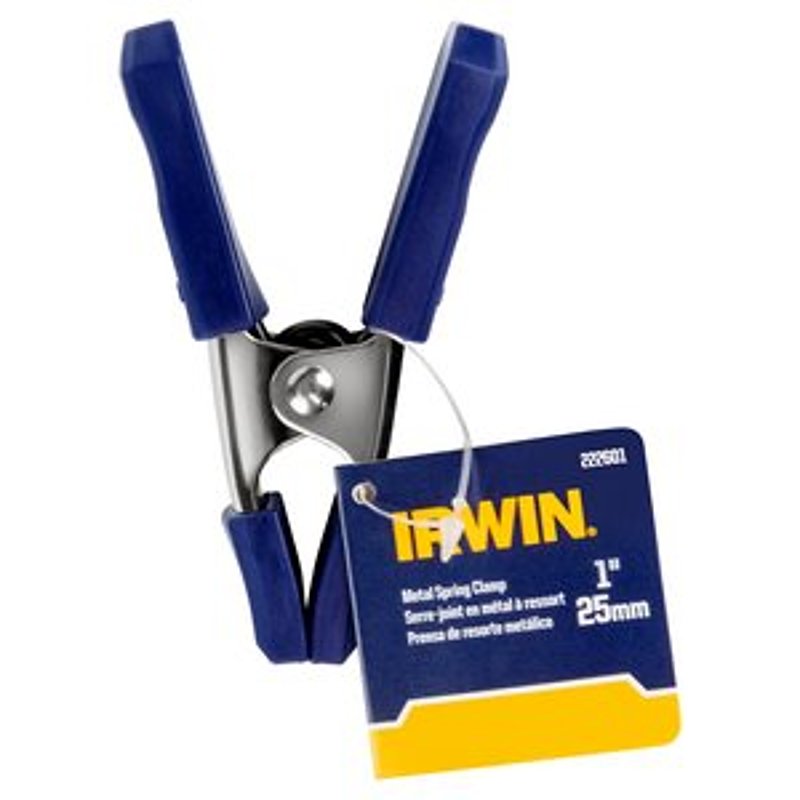 IRWIN Irwin 222601 Spring Clamp with Soft Grip Pad, 1 in Clamping, Steel, Blue/Silver TOOLS IRWIN
