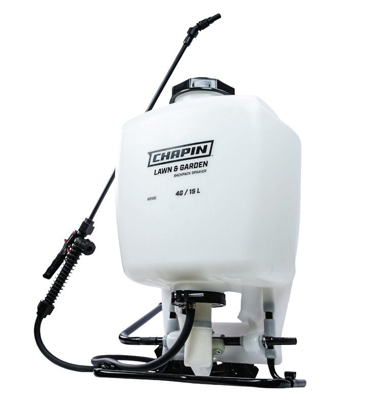 CHAPIN MFG Chapin 60100 Backpack Sprayer, 4 gal Tank, 48 in L Hose, Poly Tank, 25 ft Horizontal