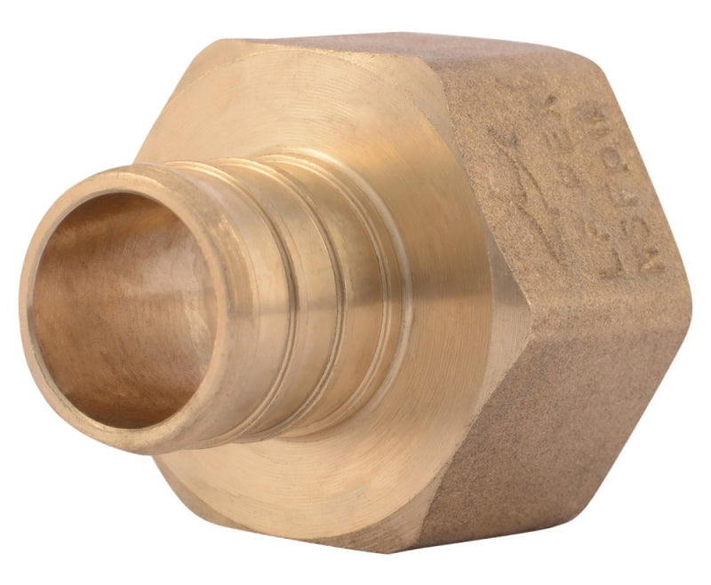 SHARKBITE SharkBite UC088LFA5 Pipe Adapter, 3/4 in, Barb x FNPT, PEX-A, Brass, 80 to 160 psi Pressure PLUMBING, HEATING & VENTILATION SHARKBITE