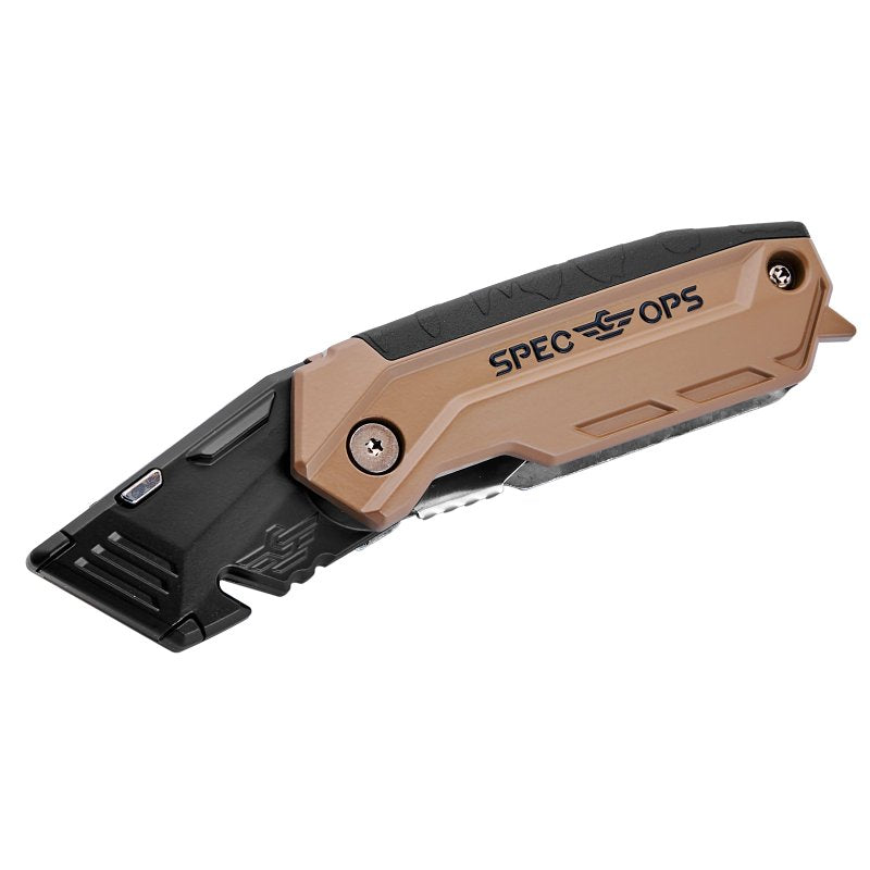 AMAX INC Spec Ops SPEC-K1-FF Folding Utility Knife, Steel Blade, 1-Blade, Pistol Grip Handle, Black/Flat Dark Earth Handle ELECTRICAL AMAX INC