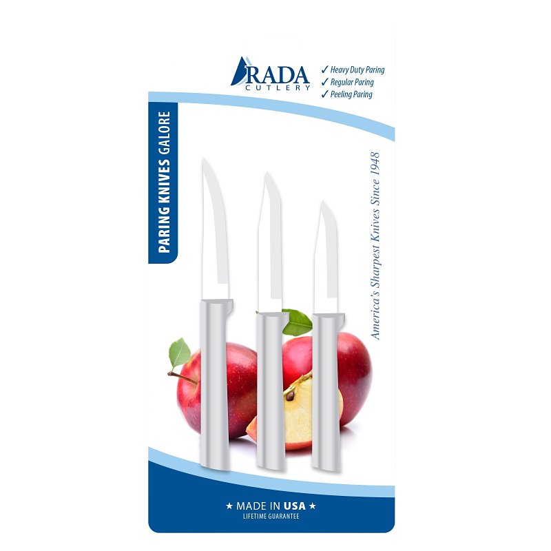 RADA MFG CO Rada Cutlery DS01 Paring Knives Galore Gift Set, Aluminum/High-Carbon Stainless Steel, Silver, Satin HOUSEWARES RADA MFG CO