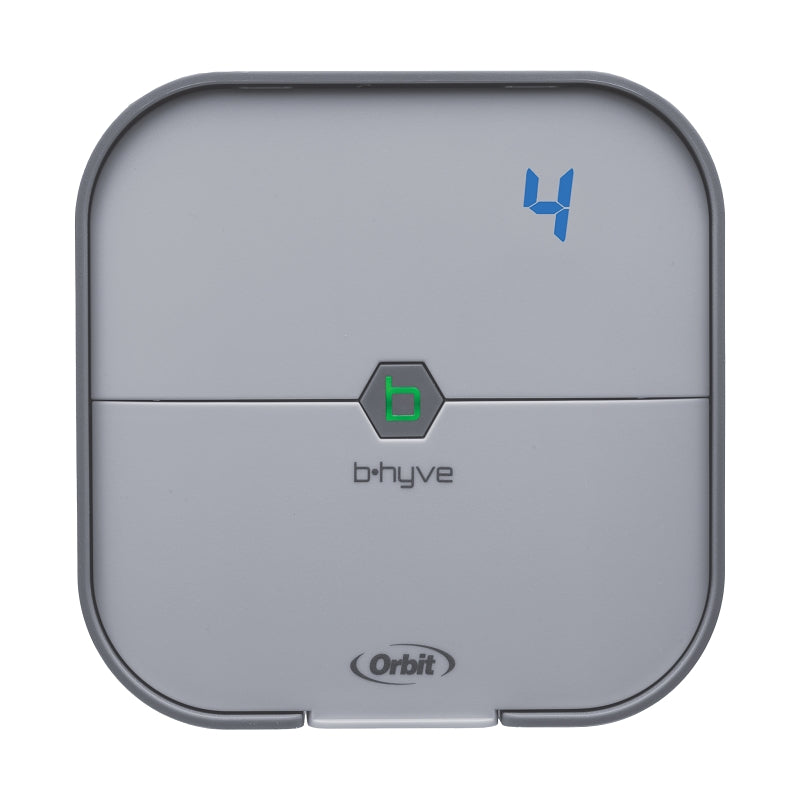 ORBIT IRRIGATION PRODUCTS b-hyve 57915 Timer, 24 VAC, 4 -Zone, 2 -Program, Digital Display, Wall Mounting, Gray