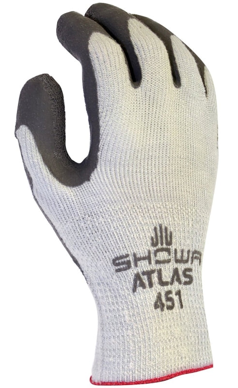 SHOWA Showa 451-M Gloves, Unisex, M, 9.84 in L, Elastic Cuff, Gray/Light Gray