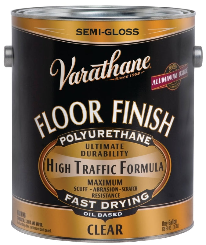 VARATHANE Varathane 130131 Polyurethane, Semi-Gloss, Liquid, Crystal Clear, 1 gal, Can PAINT VARATHANE