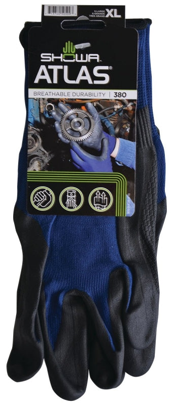 SHOWA Showa 380XL-09.RT Coated Gloves, XL, 8-21/32 to 10-15/64 in L, Elastic Wrist, Seamless Knit Cuff, Nitrile Foam Coating CLOTHING, FOOTWEAR & SAFETY GEAR SHOWA