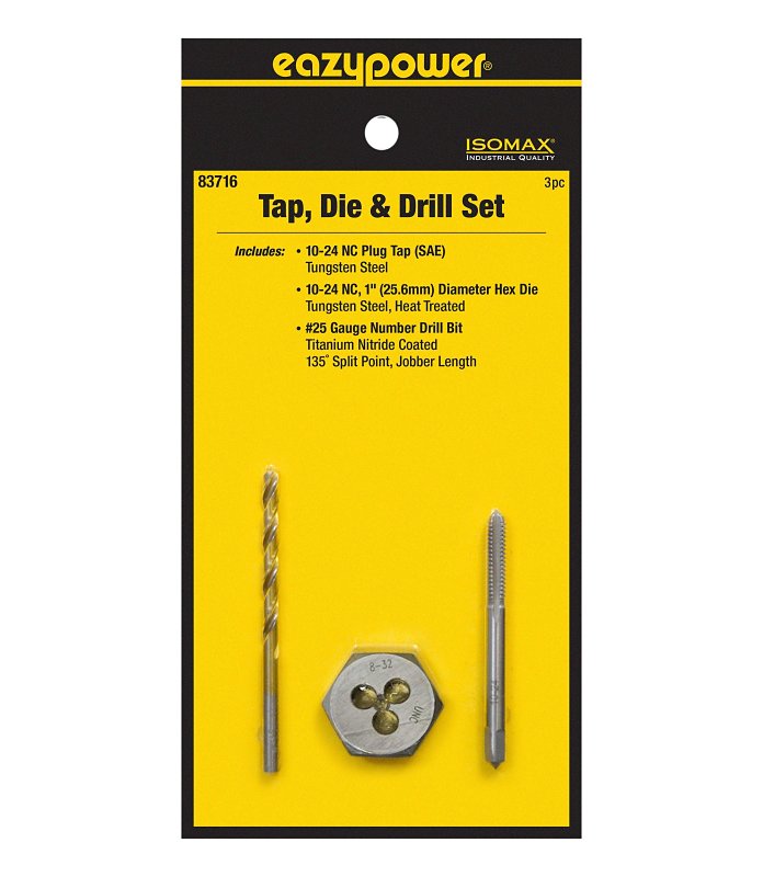 EAZYPOWER 83716 3PC.  10-24 TAP & DIE W/