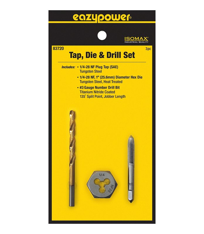 EAZYPOWER 83720 3PC  1/4-28 TAP & DIE W/