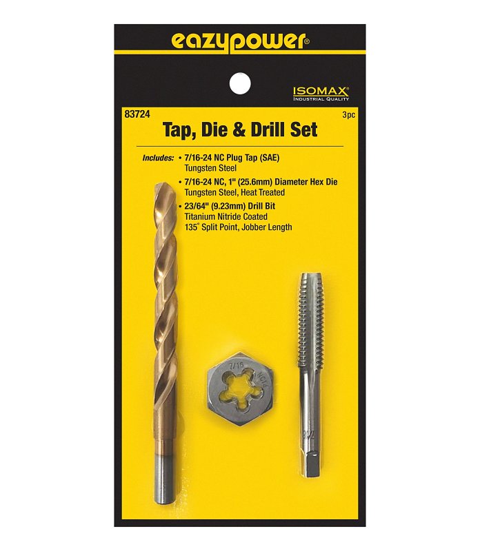 EAZYPOWER 83724 3PC  7/16-14NC TAP & DIE