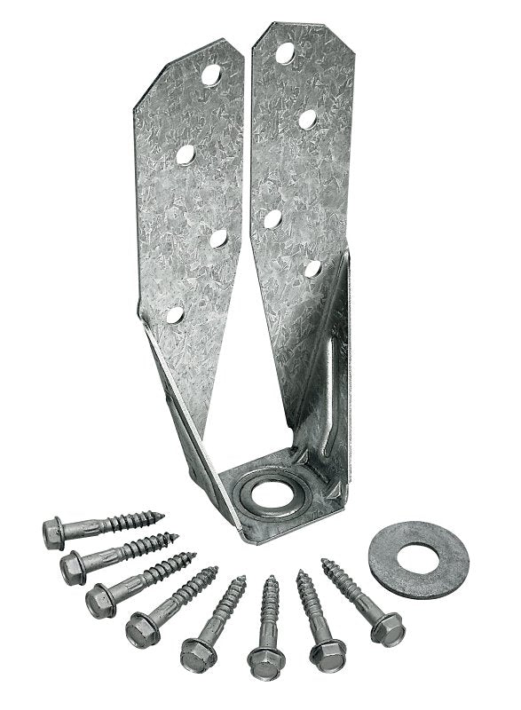 SIMPSON STRONG-TIE Simpson Strong-Tie DTT DTT2Z Deck Tension Tie, 3 in L, 3-1/4 in W, Steel, ZMAX, Fastening Method: Screw