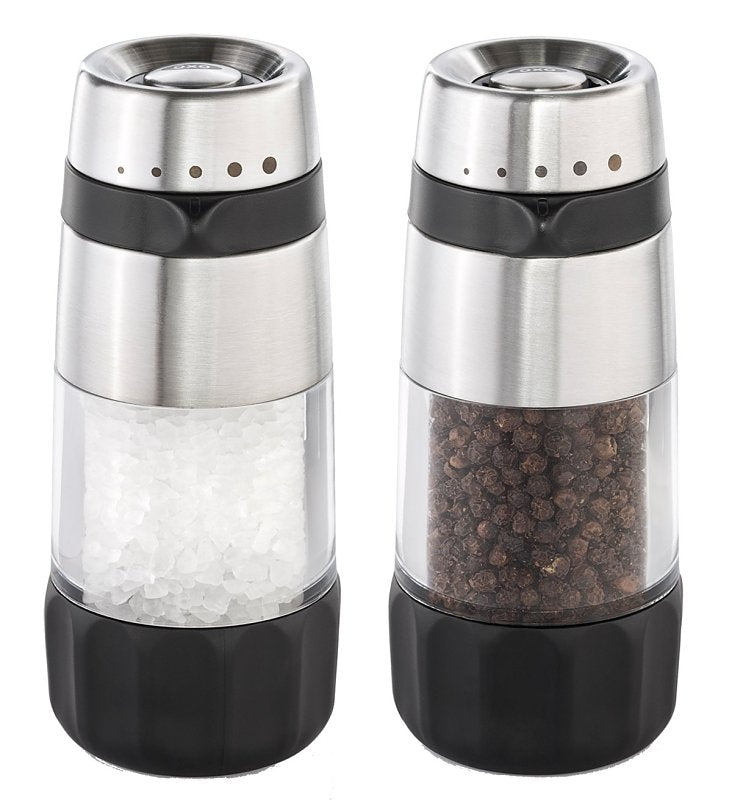 OXO INTERNATIONAL Oxo 1141000 Salt and Pepper Grinder Set, 1.94 oz Pepper, 4.76 oz Salt Capacity, Plastic/Stainless Steel, Clear APPLIANCES & ELECTRONICS OXO INTERNATIONAL