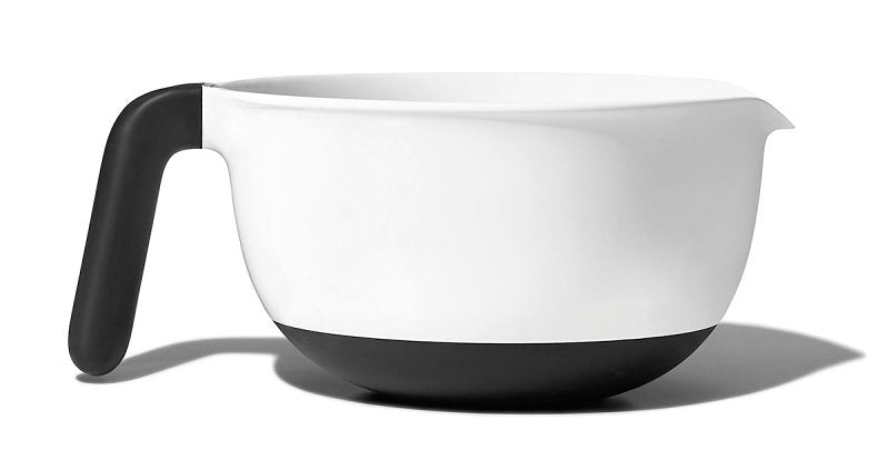OXO INTERNATIONAL Good Grips 1144000 Batter Bowl, 2 qt Capacity, Round, 8 in L, 7-3/4 in W, Plastic, White