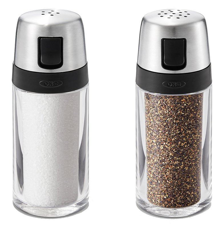 OXO INTERNATIONAL Oxo 1234780 Salt and Pepper Shaker Set, 2 oz, Plastic/Stainless Steel, Clear APPLIANCES & ELECTRONICS OXO INTERNATIONAL