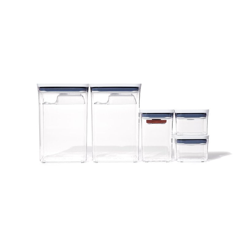 OXO INTERNATIONAL Good Grips POP Series 11236500 Food Storage Container Set, Plastic, Clear/White HOUSEWARES OXO INTERNATIONAL